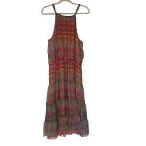 Lauren Ralph Lauren 100% Silk Paisley Sleeveless Midi Dress Women’s Sz 8 Medium